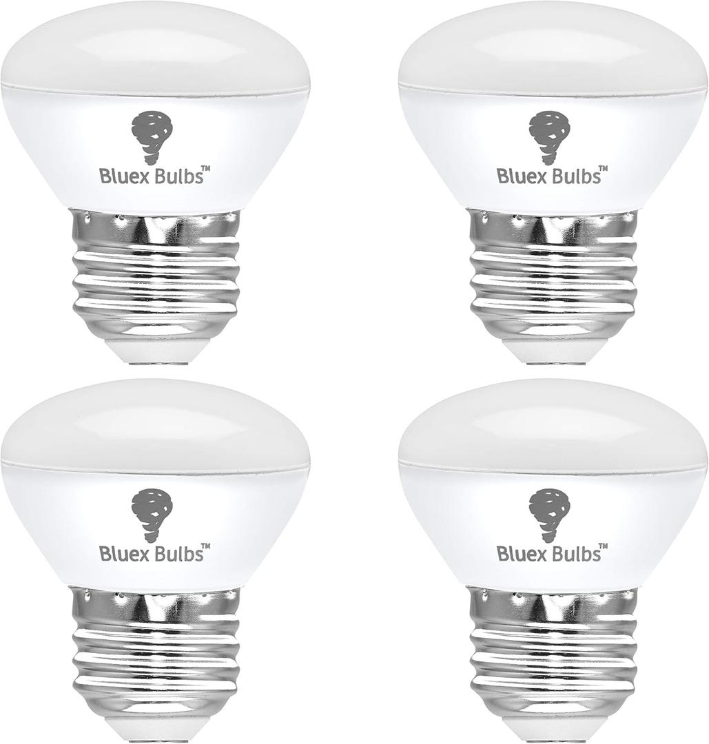 4 Pack R14 LED Bulb 4W E26 Base Mini Reflector Floodlight Light Bulb Dimmable 2700K Warm White - 40W Equivalent - Mini Light Bulbs, Short Light Bulbs, Curio Cabinet Light Bulb, R14 Bulb Flood Light