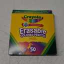 Crayola Erasable Colored Pencils (50ct), Bulk Colored Pencil Set, Pencils for Adult Coloring Books, Holiday Gift for Teens, 6+ (1 Count (Pack of 1))