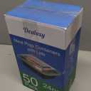 50 Pack (100-Piece) 24 oz Meal Prep Containers Reusable with Lids, Sturdy Leakproof & Food Safe, Microwave, Freezer, Dishwasher Safe Prep Containers, To Go Take Out Plastic Food Storage