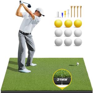 Bltend Golf Mat: 5x4ft & 5x5ft Heavy-Duty Golf Hitting Mats Practice Outdoor/Indoor, Elite Dense Artificial Turf Matt Training Aid for Backyard/Garage/Driving Range/Simulators