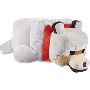 Mattel Minecraft Plush Wolf 12-inch Stuffed Animal Figure, Floppy Soft Doll Inspired by Video Game Character, Collectible Toy