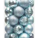 24 Pcs Baby Blue Christmas Tree Ornaments Set, 2.36" Shatterproof Christmas Balls, Xmas Hanging Ornaments Decorations for Tree Wreath Garland Holiday Wedding Indoor Party Decor, Missing Pieces