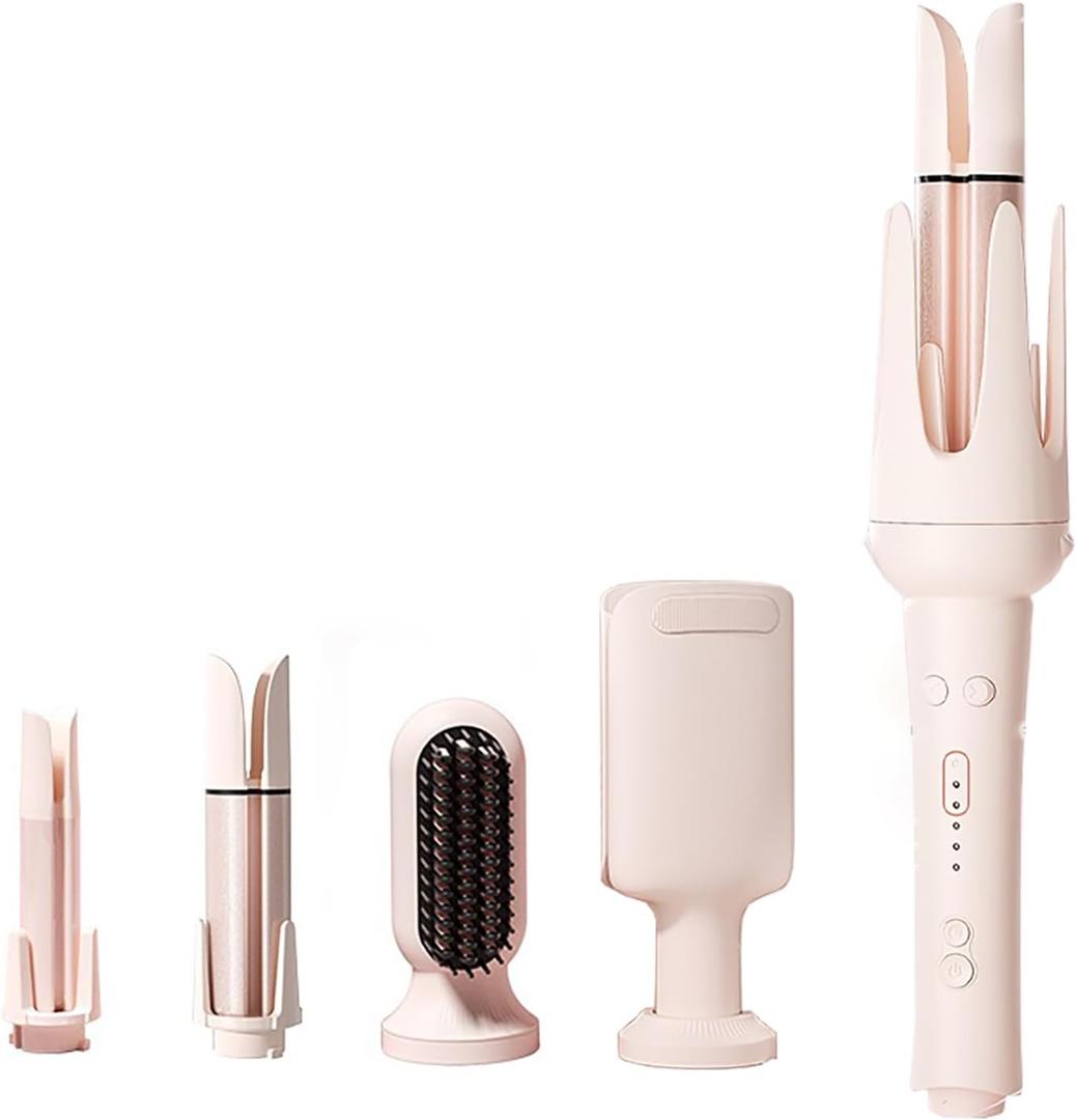 5 in 1 Interchangeable Curling Iron Set, 5 Styling Tools, 28mm32mm40mm Roll, Hair Straightener BrushVolumizing Comband Curling Iron3 Temp & Timer & Negative Ions