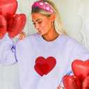 2 Pack Valentines Day Headbands for Women Girls Knot Jeweled Rhinestone Hair Accessories Pink Red Heart Clothes Outfit Gifts