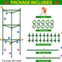 2 Pack Large Tomato Cage for Garden Up to 49" H X 16" W Metal Plant Support Stakes with Clips Triangle Pea Cages Cucumber Trellis for Vegetables Pots Vines Flowers Climbing Plants