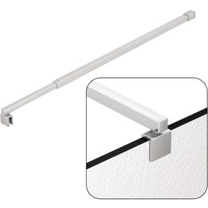 Shower Door Glass Support Bar, Adjustable 27.6" to 47.2"700-1200mmChrome Square Stainless Steel Shower Stabilizer Rod for 5/16"(8mm), 3/8"(10mm) Glass