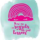 Children No Regrets in Life Just Lessons Happy Quote Wall Decal Decoration Beautiful Clouds Cute Rainbow Boho Design Lasts Years and Easily Removable - Size: 27 in(W) x 30 in(H)