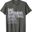 Basketball coach dad T-Shirt (Small, Grey)