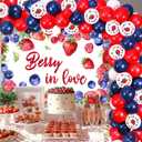 Berry in Love Bridal Shower Decorations Blueberry Strawberry Backdrop Blue Red Balloon Garland Arch Kit for Women Berry Theme Bridal Shower Wedding Engagement Bachelorette Party Decor Supplies 5x3ft