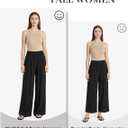 Zylioo Tall Pants for Women Long Inseam Wide Leg Palazzo Pants High Waisted Flowy Summer Beach Pants with Pockets, L, Black