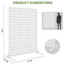 FROASISPRO HDPE Outdoor Privacy Screen 72" H x 47.2" W Freestanding Room Divider with Metal Base, Weatherproof Waterproof Sunscreen Rustproof Partition Screen for Patio Backyard Pool Balcony, White