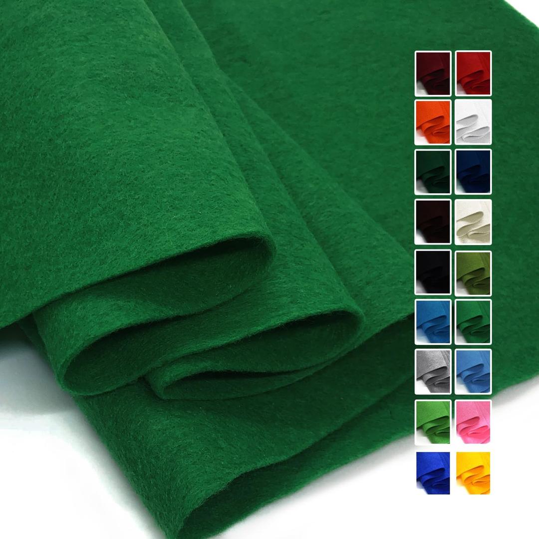 Emerald Green Felt Fabric 36" X 36"(1 Square Yard), 1.6mm Thick Soft and Durable Flexible Craft Felt by The Yard for Sewing DIY Art Craft Project Decorations
