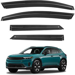 Tape-On Side Window Deflectors for Honda Prologue 2024-2025, Rain Guards Window Visor Vent Guard Shade Deflectors Compatible with Honda Prologue Accessories All-Weather Protection (Black)