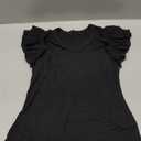 Womens Ruffle Tank Tops Summer Dressy Casual V Neck Slim Fit Ribbed Knit Sleeveless Shirts (Large)