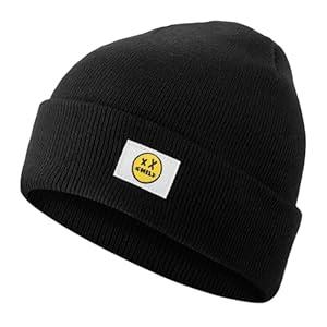 XMMAXFLOW Beanie for Women Men Double Layer Knit Winter Hats Soft Warm Cuffed Beanies Unisex Ski Hat, Black