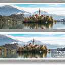 12x36 Picture Frame 2 Packs, Real Glass and Grey Wood Frame, Display Collage Pictures Twelve 4x6 With Mat or Pennant 12 x 36 Without Mat - Horizontal or Vertical Wall Mounting