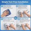 Grab Bars for Bathtubs and Showers,2 Pack 16.5" Bathroom Safety Handles with Strong Suction Cups, Non-Slip Grip Balance Support for Shower & Bathtub, for Seniors & Limited Mobility