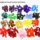 Lanyani 410 Large Transparent Stained Glass Mosaic Tiles, Vibrant Mixed Shapes for Art & Crafts, Cathedral Colorful Glass Pieces, 1.2 Pounds