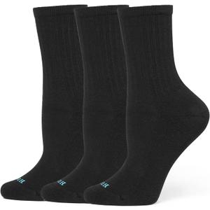 HUE Womens Air Cushion Crew Sock 3 Pair Pack (One Size, Black)