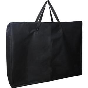 Folding Table Storage Bag, 25" D X 25" W X4.5 H Waterproof Heavy Duty Carrying Bag for 4ft Folding Tables, Picnic/Camp Tables Cover with Durable Zipper & Shoulder Strap, Black