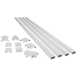 Legrand Wiremold C310 Cordmate III 10 Foot 11 Piece Cord Cover Kit, Organizer for Wall, Holds Up to 5 Cords or Cables, 45"L x 1.5"W, White (1 Pack)