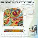Wellsin Outdoor Chair Cushions for Patio Furniture - Patio Chair Cushions Set of 2 - Water Resistant Round Corner Outdoor Seat Cushions 17"X16"X2", Flower