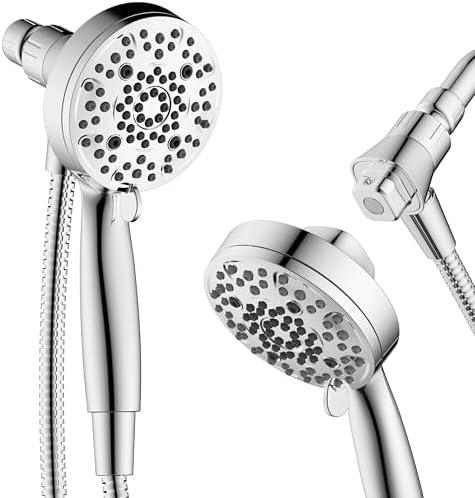 Ryamen Magnetic Shower Head with Handheld, High Pressure - 6 Spray Modes Handheld Shower Head, Eco-Friendly Magnetic Docking System, 70" Stainless Steel Hose, Tool Free Installation, Chrome