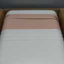 Hoolerry 8 Pieces Colorful Storage Bins with Lid, Plastic Storage Basket Organizing Container Stackable Box with Handle for Shelves Desktop Playroom Office(13.8 x 9.8 x 5.9 Inch,White and Pink)