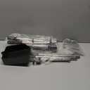 Heeyoo Dog Pooper Scooper, Dog Poop Tray and Rake Set, Pet Waste Removal Scoop with Long Adjustable Sectional Stainless Handles (Silver/Black)