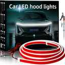 YM E-Bright Led Hood Light Strip Exterior Led Strip Lights for Cars Waterproof Flexible DRL Dynamic Scan Start Up Hoodbeam Kit Daytime Running Light for Car,Truck,SUV,12V 70inch White,1 Set