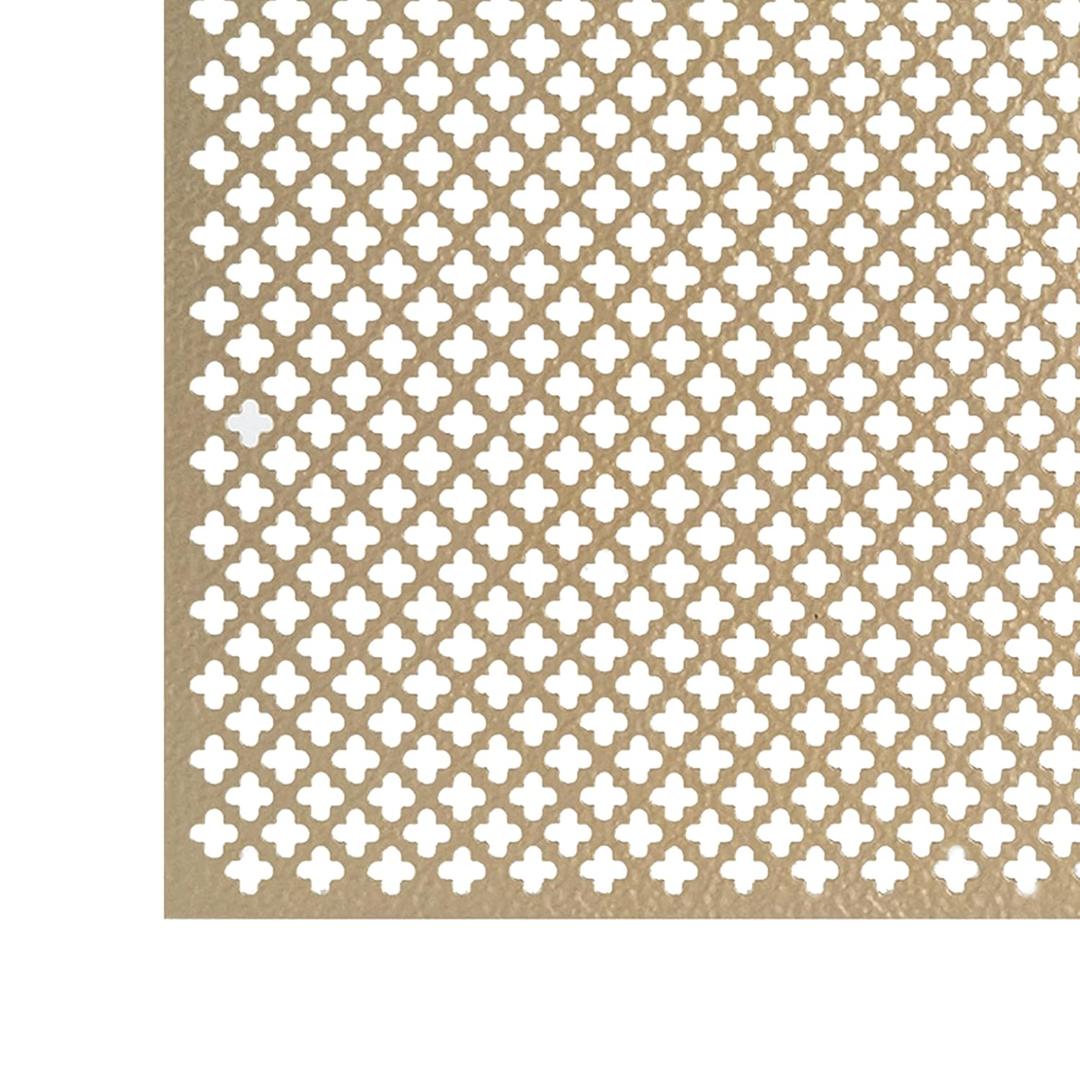 M-D Building Products 56016 Brass Aluminum Sheet Cloverleaf 12 in. x 24 in. x .020 in. for Interior/Exterior Design, Stylish, Lightweight, Corrosion-Resistant, Easy to Mold and Trim (No Size)