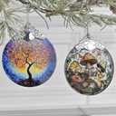 2025 Christmas Tree Ornament - Stained Glass Mushroom Holiday Decor, Christmas Decoration, Gift Idea for Friends, Exchange