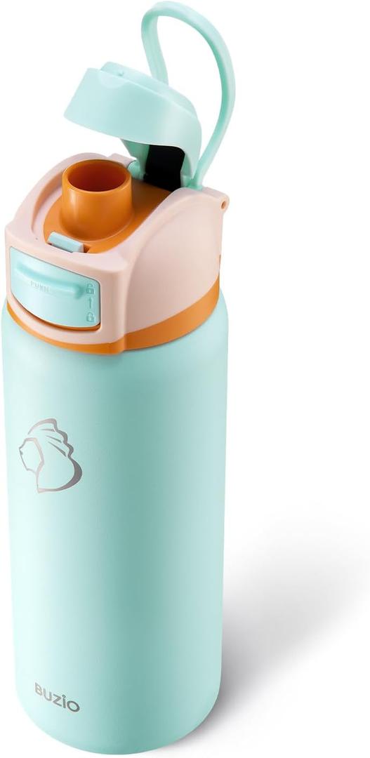 UZIO Stainless Steel Insulated Water Bottle, 32oz Reusable Travel Thermos with Chug Locking Lid & Carry Loop, BPA-Free, Wide Mouth, Best Gift for Man Woman, Keep Cold 48H, Mint Green