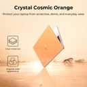 EooCoo Case Compatible with MacBook Air 13 inch M5 2026-2022 M4 M3 M2 A3449 A3240 A3113 A2681, Crystal Hard Shell Scratch Resistant Protective Cover Compatible for MacBook Air 13.6 inch Case, Orange