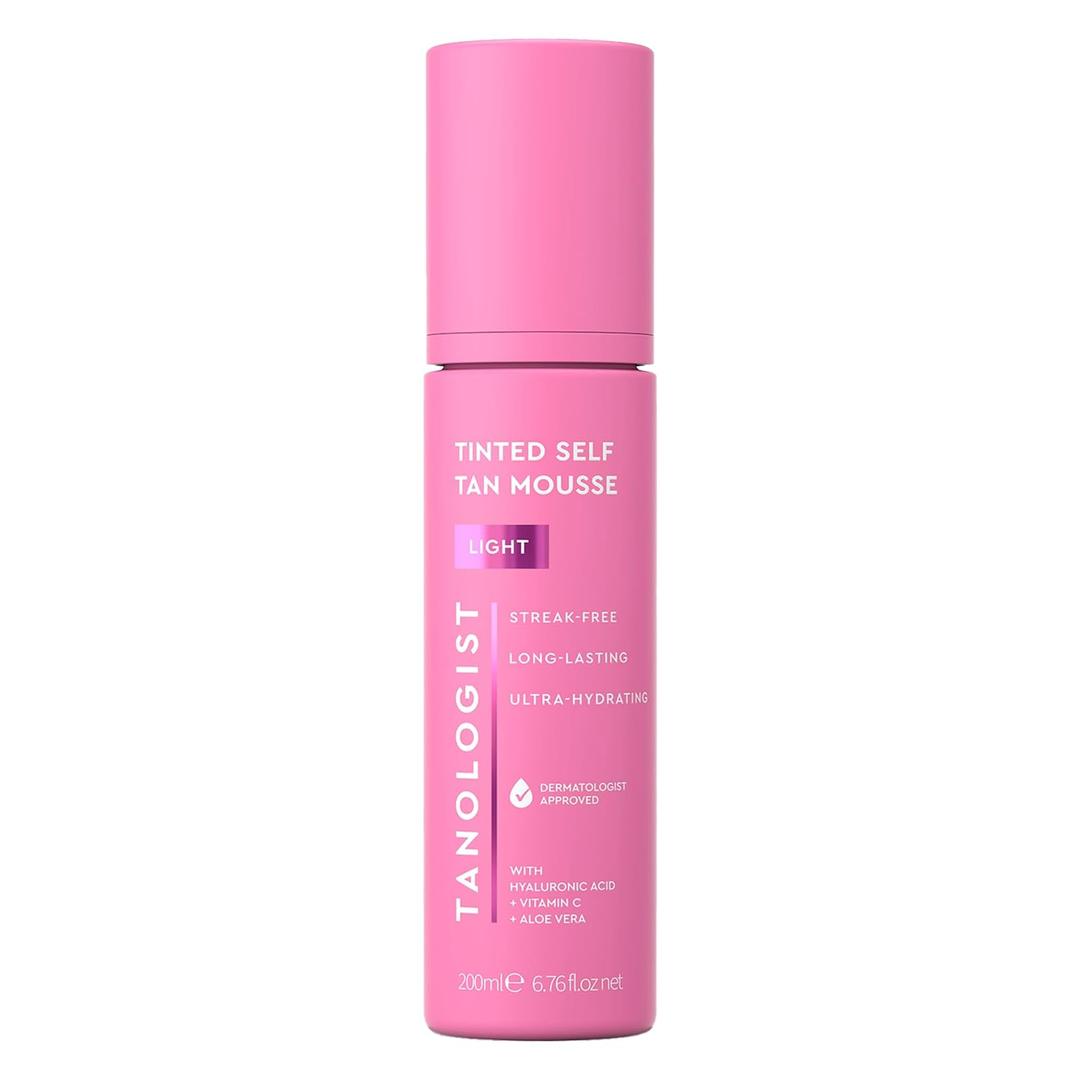 Tanologist Light Self Tan Mousse, Tinted Self-Tanning Mousse, Streak-Free, Glow, No Fake Tan Smell Or Orange Tone, Long Lasting, Tanner Foam, Clean Ingredients, Vegan, 6.76 fl. oz/200 ml Bottle