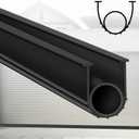 Gaahing Garage Door Bottom Seal Strip, 9.8 FT Replacement Weather Stripping, Impact Buffer Sealing Weatherstrip, Fits 5/16" T-End Double Track (Black)