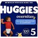 Huggies Size 5 Overnites Baby Diapers: Overnight Diapers, Size 5 (27+ lbs), 100 Ct (2 Packs of 50), Packaging May Vary