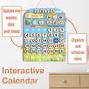 Mondily Interactive Calendar for Kids Ages 3+, Wooden Toddler Calendar, Teaching Seasons, Years, Months, Days of Week, Daily Activity Calendars for Kid Preschool & Homeschool (10 x 14 inches)