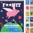 3 x Funny White Elephant Gag Gift Calendar 2026, Fu-ck It Again Swear Wall Calendar for Tired-Ass Women, From Jan 2026 to Dec 2026, 8.5"x11"