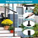 Hand Rails for Outdoor Steps,2 Pack Adjustable Handrail Railing Kit for Indoor Stairs (2-3 Steps),Easy One-Step Assembly Metal Hand Rails for Outdoor Step, Porch, Deck, and Concrete