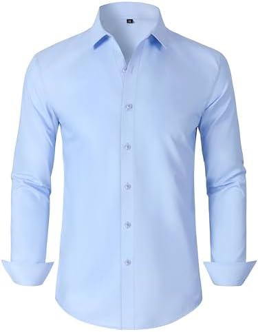 Mens Grade 3.5 Wrinkle-Resistant Dress Shirts Men's Long Sleeve Button Down Work Shirt for Men 2XL Mens Grade 3.5 Wrinkle-Resistant Dress Shirts Men's Long Sleeve Button Down Work Shirt for Men 2XL