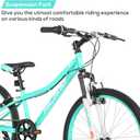 Hiland 24 Inch Mountain Bike for Kids Age 5 + Year Old, Front Suspension Fork Kids' Bicycles for Boys Girls Multiple Colors, 24 In-7 Speed