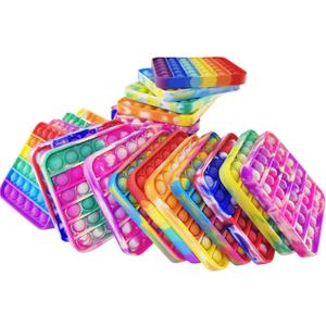 12 Pcs Pop Bubble Fidget for Party Favors, Stress Relief Pressure Relieving Toys for Kids, Pop Bulk Toddler for Christmas Valentine Birthday Gifts and Classroom Prizes