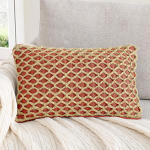 Boho Living Jada Premium Woven Design, Living Room Dcor, Decorative Throw, (1) 12" x 20" Pillow Cover, Rust