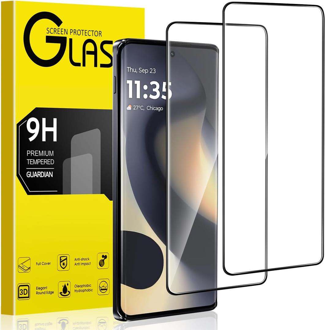2 Pack For Motorola Edge 2024 Screen Protector, 9H Hardness Anti-Scratch Tempered Glass, Bubble Free, High Clarity, Anti-Fingerprint, Impact-Resistant, For Edge 2024 5G