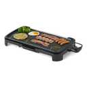 Amazon Basics Electric Griddle with Nonstick Ceramic Coating, Adjustable Temperature, Detachable Dishwasher Safe Plate, Drip Tray, 10 x 20 inches, Black