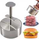 Hamburger Press Patty Maker 4" 304 Stainless Steel,Heavy Duty Adjustable Burger Meat Press Mold,Non-Stick Stuffed Patty,150 PCS Patty Paper for Beef, Mashed Patties, BBQ, Party Grill