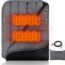 Goallim Portable USB Heated Blanket, 3 Heat Settings Heated Blanket 3 Hrs Auto Off, 58x38 with Overheat Protection Fast Heating for Home Office Outdoor Camping Travel(Battery Pack Not Included) (Grey)