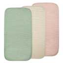 Mushie Waterproof Changing Pad Liners | 100% Organic Cotton | Set of 3 (Blush Combo)
