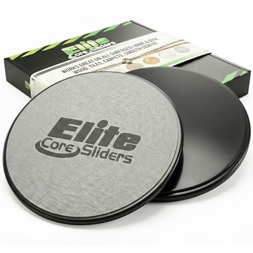 Elite Sportz Equipment Core Sliders, Exercise Gliding Discs for Strengthening, Dual Sided Gliders for Carpet & Hardwood Floors, Strength Training Equipment